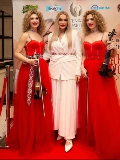 Amore Twins with actress Olga Sumska